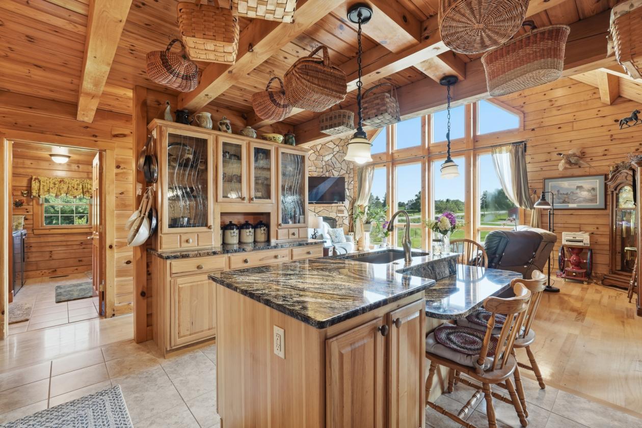 Custom Log Cabin with Shop/Horsebarn and Pond - photo 7