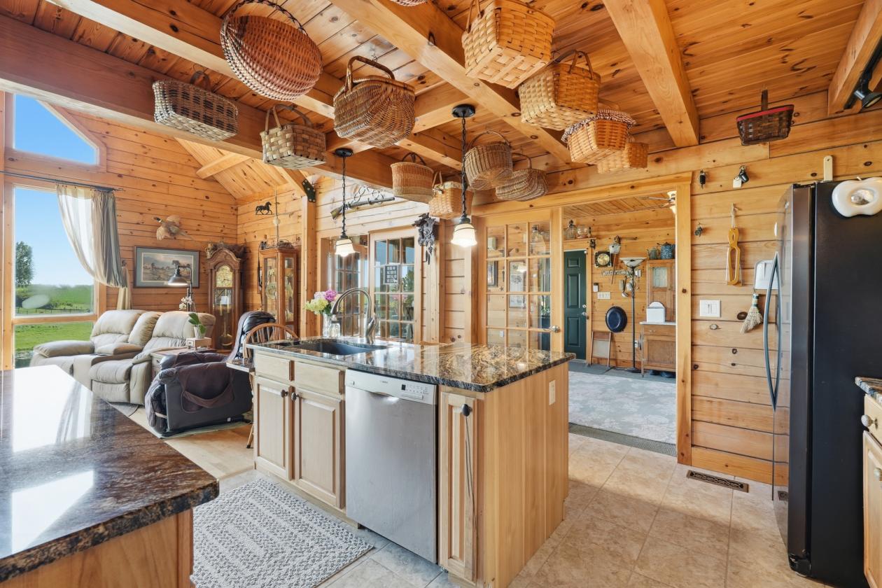 Custom Log Cabin with Shop/Horsebarn and Pond - photo 8