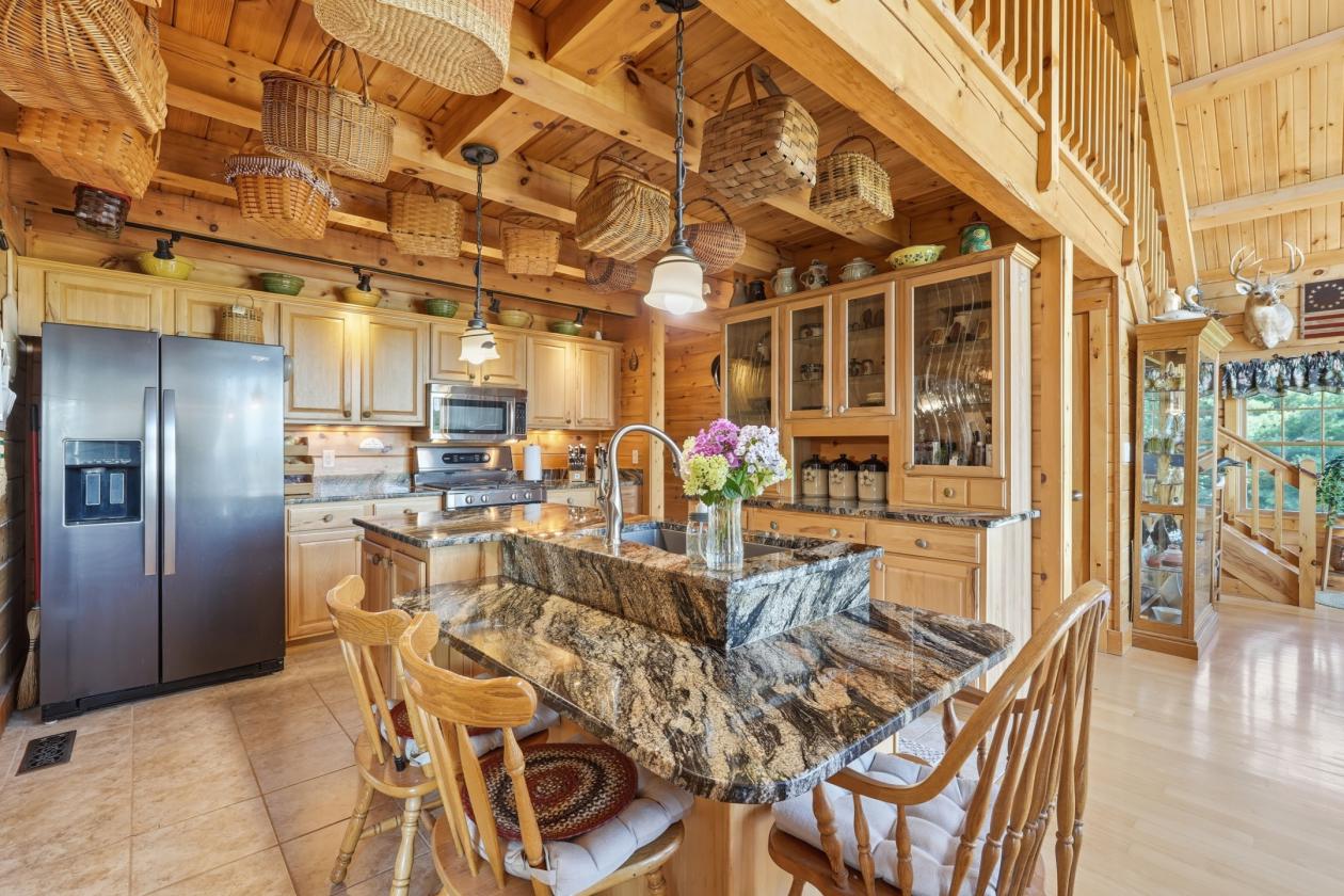 Custom Log Cabin with Shop/Horsebarn and Pond - photo 6