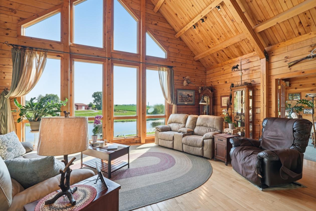 Custom Log Cabin with Shop/Horsebarn and Pond - photo 9